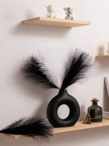 10 cái Cỏ Pampas nhân tạo , Đen & Trắng Màu sắc , Chiều dài 55cm/21.65in , lông tơ Hoa giả Đối với Boho Đồ trang trí , Halloween & Giáng sinh Đồ trang trí , Cái bình hoa Chất làm đầy Đối với Nhà nông Nhà  Trang trí đám cưới In Mùa thu - Nhiều màu - Xem 2