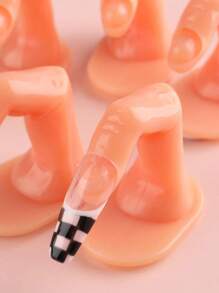 1个假指甲美甲练习工具，适用于天然指甲，可用于练习亚克力凝胶美甲，也可作为手部美甲训练展示装饰。 - 粉色 - 查看 2