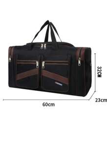 可折疊大容量攜帶式行李袋運動健身袋長短途旅行袋,大容量旅行袋短途行李袋便攜健身袋肩袋胸包手提包,可折疊旅行收納袋大容量拉鍊行李袋,輕便攜帶式旅行包和旅行配件 - 卡其色 - 查看 4