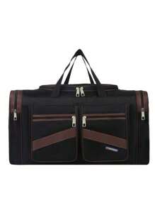 可折疊大容量攜帶式行李袋運動健身袋長短途旅行袋,大容量旅行袋短途行李袋便攜健身袋肩袋胸包手提包,可折疊旅行收納袋大容量拉鍊行李袋,輕便攜帶式旅行包和旅行配件 - 卡其色 - 查看 2