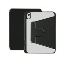 1 transparante, 360° draaibare beschermhoes van zwart acryl met penhouder, slaap-/waakfunctie, 3-voudige standaard en valbeveiliging. Compatibel met iPad Mini 6/Mini 7/9.7/10.2/10.5/Air 4/Air 5/10th/10.9/Pro 11"/Air 11(M2)/Air 13(M2)/Pro 11(M4)/Pro 13(M4) 2024 12.9"/iPad Air 13(M3 2025)/iPad Air 11-inch (M3) 2025/iPad (A16) 11 inch 11e generatie 2025
