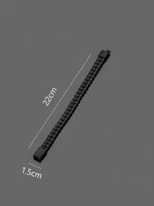 1個時尚商務pu皮革金屬貴族手鏈,適合作為假日生日禮物 - 黑色 - 查看 10