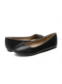 Women's Slip On Ballerina Casual Comfortable Walking Ladies Flats Shoes - Black - View 10