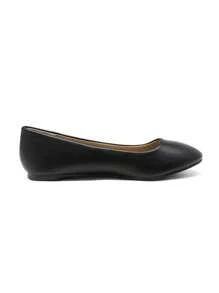 Women's Slip On Ballerina Casual Comfortable Walking Ladies Flats Shoes - Black - View 12