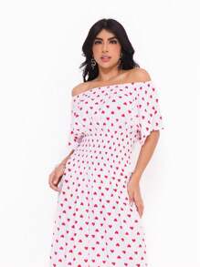 Women Dresses - 白色配紅色 - 查看 5