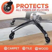 FOH Set Of 5 Rubber Office Chair Wheels, Office Chair Tires Replacement Office Chair Wheels Office Chair Wheels Furniture Wheels Secretarial Chair Casters For Furniture - 黑色 - 查看 5