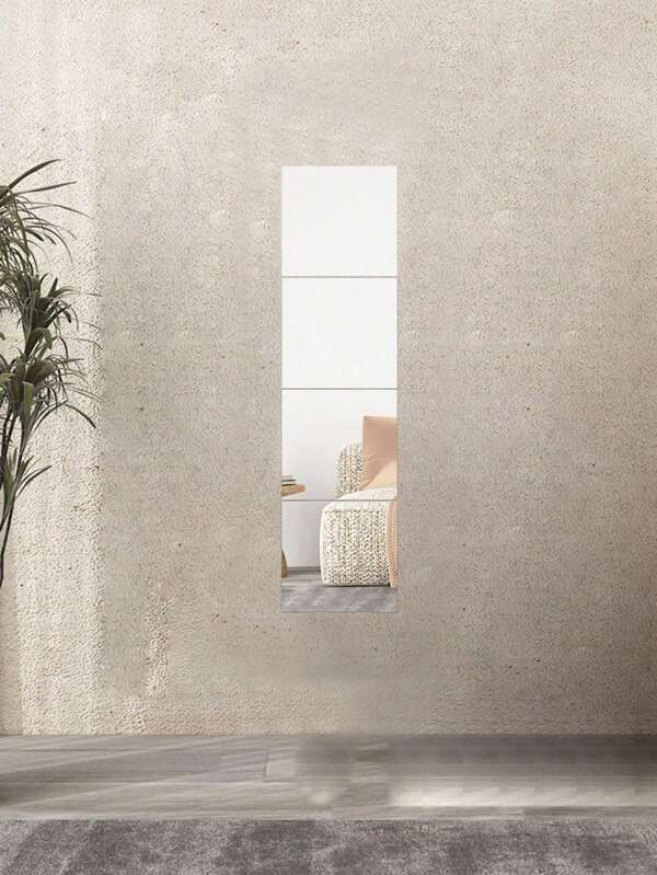 4入組方形鏡子牆貼