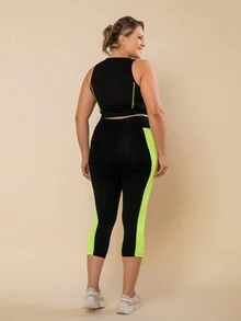 Plus Size Sports Sets - 黑色 - 查看 7