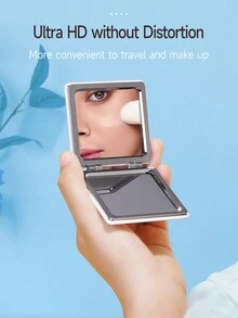 可摺疊口袋化妝鏡,1入組玫瑰唇印花紋方形雙面超薄化妝鏡,桌面鏡,便攜旅行鏡 - 給女性、女孩的禮物,適用於女人、母親、妻子、姊妹、少女、女朋友等 - 彩色 - 查看 4