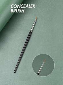 1pc Black T22 Eyeliner & Tear Duct Brush, No-Traces Concealer Makeup Brush,Eyebrow Brush,Eyeshadow Brush,Spoolie,Spoolie Brush - Black - View 1