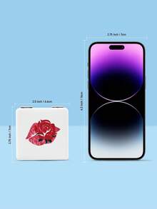 可摺疊口袋化妝鏡,1入組玫瑰唇印花紋方形雙面超薄化妝鏡,桌面鏡,便攜旅行鏡 - 給女性、女孩的禮物,適用於女人、母親、妻子、姊妹、少女、女朋友等 - 彩色 - 查看 7