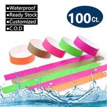 100入組綠色合成紙手環,適用於遊樂場、兒童公園、風景區等活動 - 綠色 - 查看 2