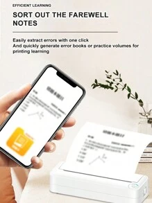 Không dây Nhiệt Không mực Có thể mang đi A4 Máy in Với 1 Cuộn Của Nhiệt A4 Giấy , Thích hợp Cho văn phòng Và Trường học Du lịch , Tương thích với Android Và iOS - trắng - Xem 1