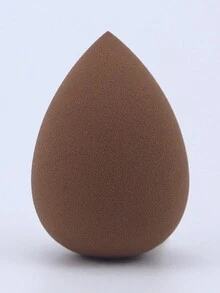 1入棕色美妝海綿粉撲,超柔軟,可濕潤或乾燥使用,適用於散粉、蜜粉、粉底和定妝,簡單方便的化妝工具 - 棕色 - 查看 3