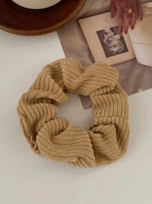 7 chiếc dây buộc tóc bằng vải nhung trơn màu dùng hàng ngày - Cà phê - Xem 6