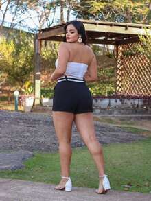 Women Shorts - 黑色 - 查看 3