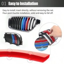 1set/3pcs Abs Car Front Grille Decoration Clip For Bmw 5 Series G30 2018-2020 M-color Kidney Grille - Multicolor - View 5