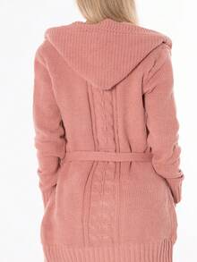 SUETER TEJIDO DE PUNTO LARGO CON PELUCHE - Rosa coral - Ver 4