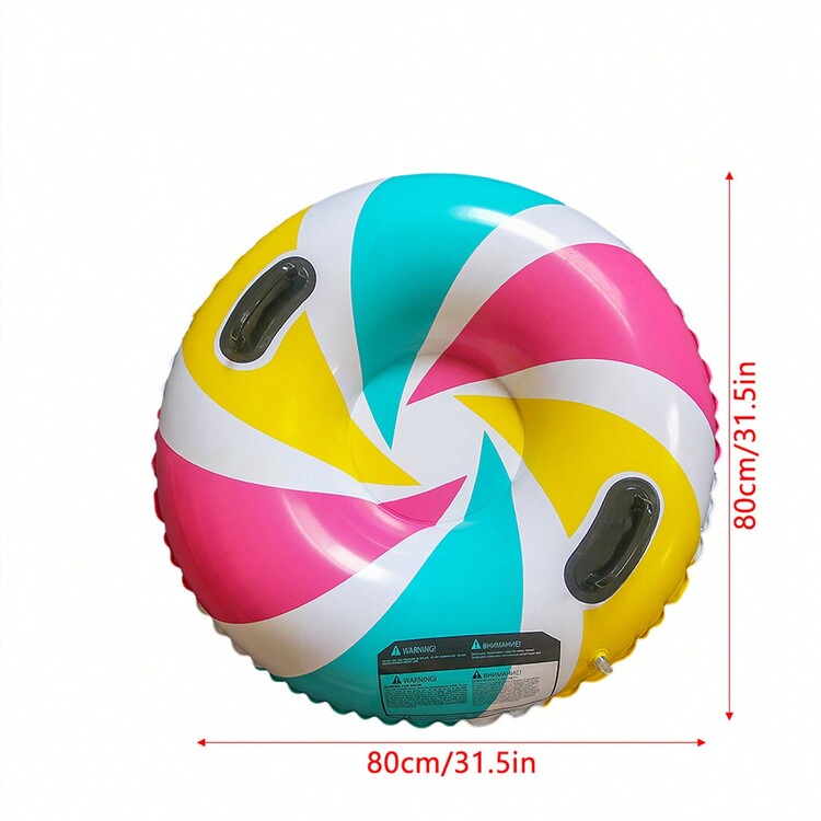 雪管雪橇,47英寸/40英寸雪橇,帶手柄和底座的重型大型充氣雪管,適用於室外滑雪（彩色） - 彩色 - 查看 1