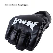 Half Finger Boxing Gloves, Taekwondo Karate And Muay Thai Training Gloves, Sports Equipment - Black - View 3