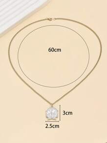 男女新款時尚個性化不鏽鋼項鍊,情侶吊墜設計 - 銀色 - 查看 3