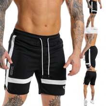 Short De Transpirable Gym Shorts Hombre De Secado Rápido - Negro - Ver 1