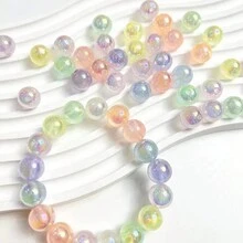1pc Acrylic White Glowing In The Dark Bead With Fine Shimmery Horseshe Shell Diy Jewelry Beading Supplies, Can Be Used For Making Phone Straps, Bracelets, Necklaces, Etc. - White - View 3
