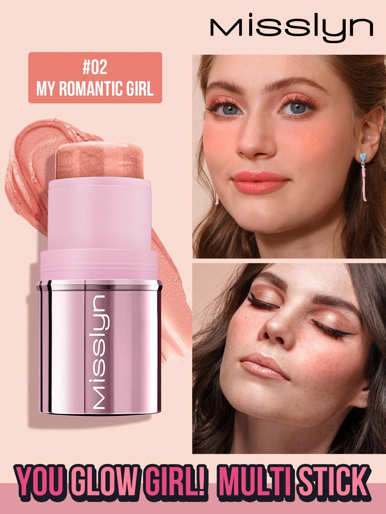 MissIyn Multipurpose Makeup Milk Blush Stick, Long Lasting Natural