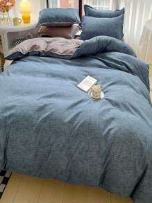 Đơn giản Màu thuần Kim đôi Chăn bông Che phủ - Nhiều màu - Xem 2