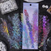 Luminous Messenger Journal Sticker Pack, Laser Colorful Creative Pet Sticker For Journaling, Scrapbooking, With Self-adhesive Backing - Purple - View 6