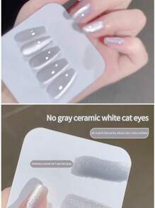 annies 10Ml/1Pc Ceramic White Cat Eye Reflective Magnetic Gel Nail Polish For Professional Salon Reflective Flash Magnetic Gel Nail Varnish Semi-Permanent Phototherapy Glue Nail Salon