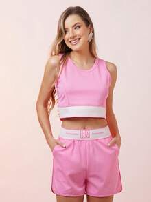 Women Two-piece Outfits - 淺粉色 - 查看 1