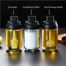 1個家庭廚房一體式調味瓶,防漏防潮集裝箱,適用於蜂蜜、草藥和香料,玻璃密封油存儲容器套裝,帶有小透明瓶的油罐 - 調味瓶 - 查看 3