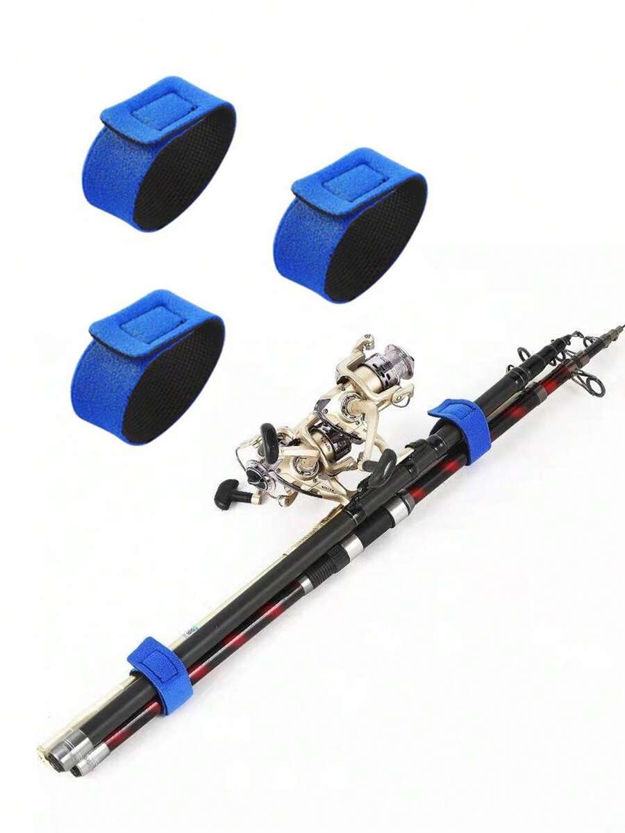 1 Piece Of Blue Anti-slip Fishing Rod Binding Straps - Blue - View 1