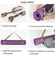 瑜伽墊攜帶肩帶可調節肩帶適用於瑜伽墊吊索普拉提鍛煉健身地墊帶 - 銀色 - 查看 5