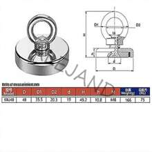 Imanes Neodimio Fuertes Potentes Redondos Cilíndricos, 75 Kg - Plateado - Ver 2