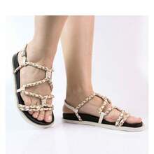 Women Flat Sandals - Beige - View 1