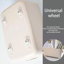 3組12入超耐用不銹鋼家具用360度旋轉輪,配有自粘背膠,適用於櫥櫃、垃圾桶、床頭櫃等家具 - 米色 - 查看 4