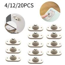 3組12入超耐用不銹鋼家具用360度旋轉輪,配有自粘背膠,適用於櫥櫃、垃圾桶、床頭櫃等家具 - 米色 - 查看 1