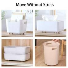 3組12入超耐用不銹鋼家具用360度旋轉輪,配有自粘背膠,適用於櫥櫃、垃圾桶、床頭櫃等家具 - 米色 - 查看 6