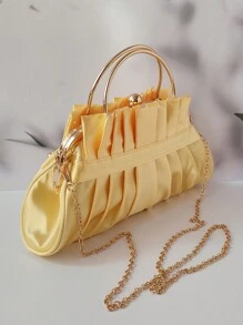 Fashionable Ladies' Gold Clutch Purse For Evening Party - Gold - View 5