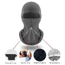 拉法面罩,夏季冷卻頸套,男女適用的 Uv 保護摩托車滑雪圍巾,灰色 - 灰色 - 查看 4