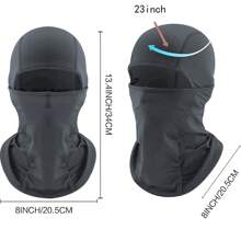 拉法面罩,夏季冷卻頸套,男女適用的 Uv 保護摩托車滑雪圍巾,灰色 - 灰色 - 查看 3