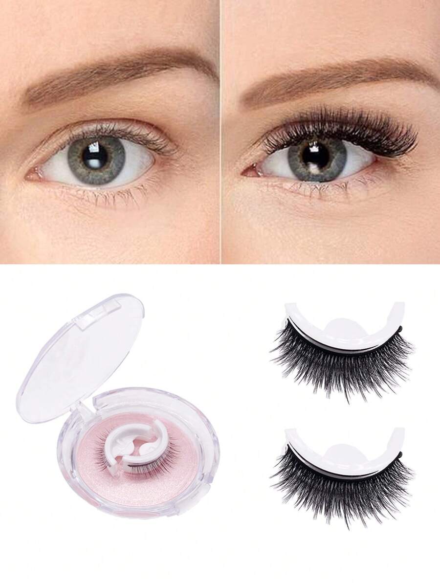 Hairstreaq 可重複使用自粘睫毛,自粘睫毛,新型快速接睫毛,自然外觀假睫毛,不需要膠水自粘睫毛 - 黑色 - 查看 1