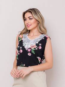 Women Tank Tops & Camis - 黑色 - 查看 4