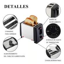 Tostadora de Pan Electrico de Pan de Molde 2 Rebanada - Blanco y Negro - Ver 6