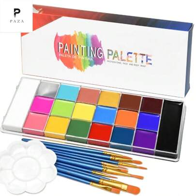 PAZA  20 colores de color fluorescente pintura de aceite profesional cos maquillaje cuerpo pintado Navidad Halloween cara de color impermeable cara de color