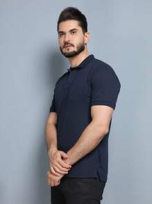 Men Polo Shirts - Navy Blue - View 4