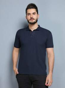 Men Polo Shirts - Navy Blue - View 3
