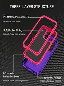 Compatible With Apple Tpu+pc Material Triple-layer Heavy-duty Full-body Protective Case, Shockproof/dustproof/anti-fall - Violet Purple - View 6